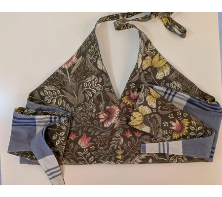 Reversible Cropped Halter Top: check and william Tie Back
