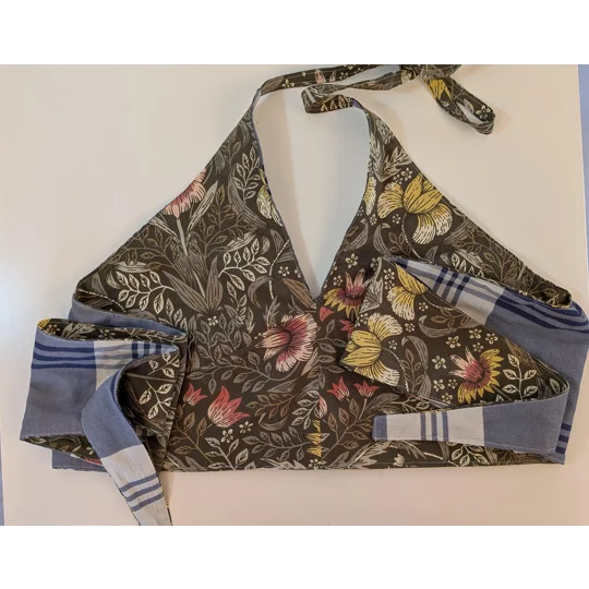 Reversible Cropped Halter Top: check and william Tie Back