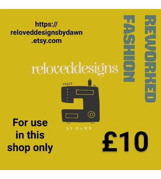 Reloved Designs Fashion Voucher, Reworked Clothing Gift Card