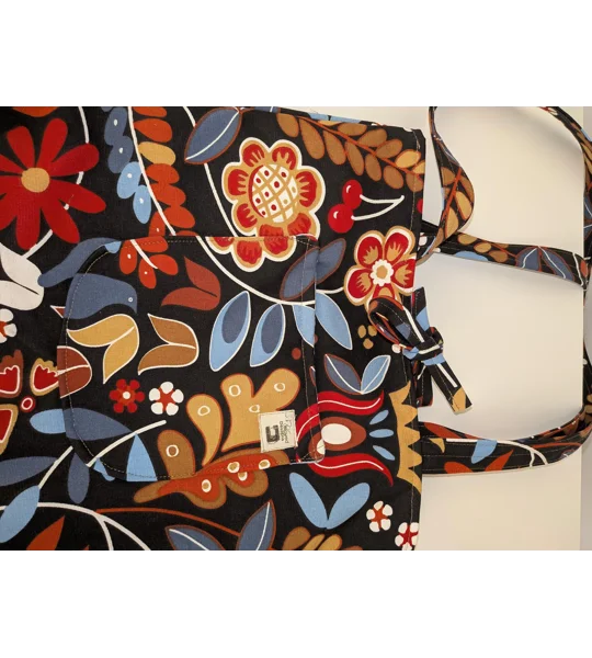 Handmade forest floral Tote Bag: Large Fabric Shopper