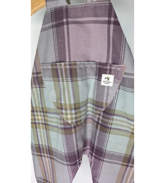 Baby Dungarees age 6-9m lavender check