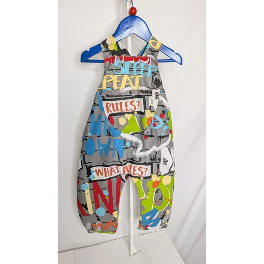 Baby dungarees age 12-18m, graffiti gaga