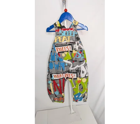 Baby dungarees age 12-18m, graffiti gaga