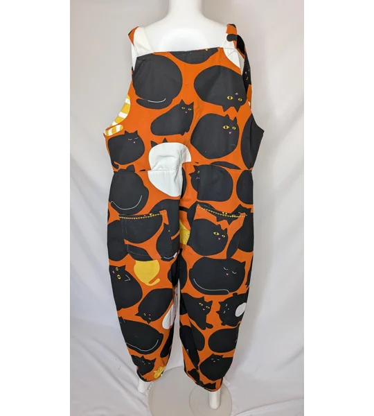 Dungarees: Size 20 Baggy Fit Overalls, sleeping scandi cats