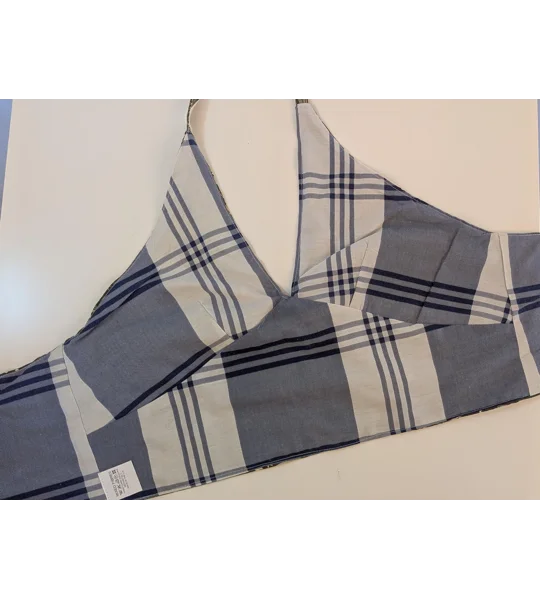 Reversible Cropped Halter Top: check and william Tie Back