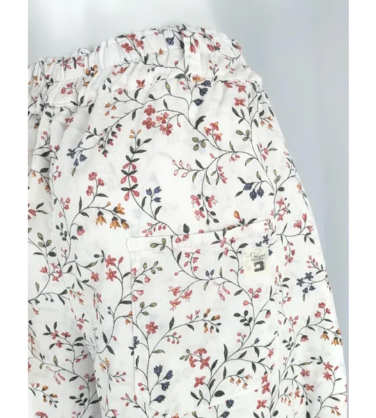 Reworked barrel Leg Trousers: Size 18 floral white