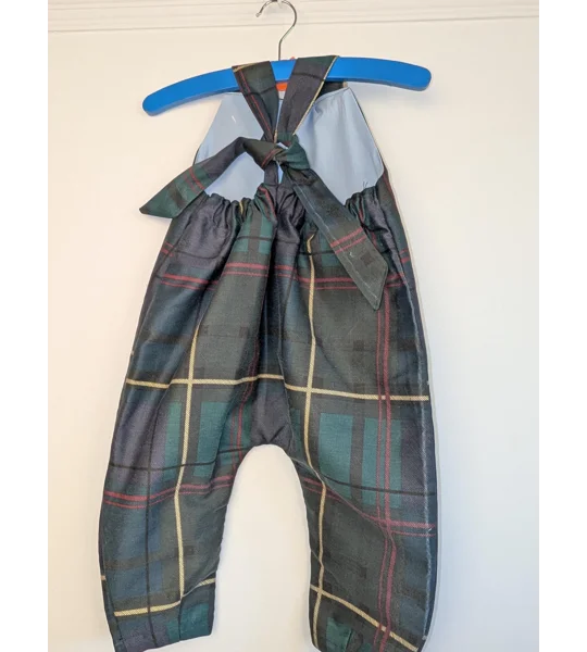 Tartan toddler dungarees,(2-3y) sustainable children's gift.