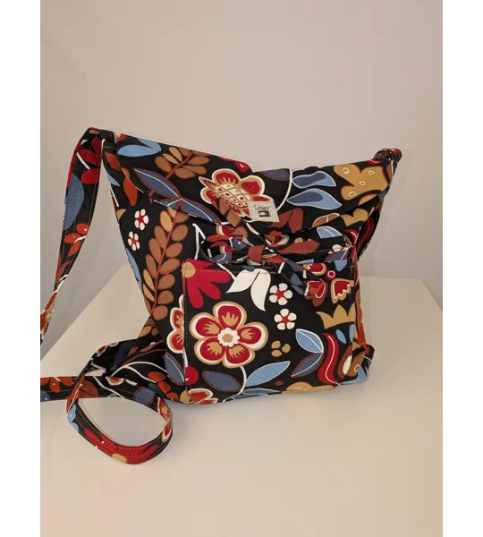 Unique shoulder Bag:forest flower print large parcel bag.