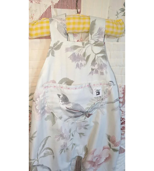 Floral birds Baby Dungarees, Upcycled Kids Overalls (18-24y)