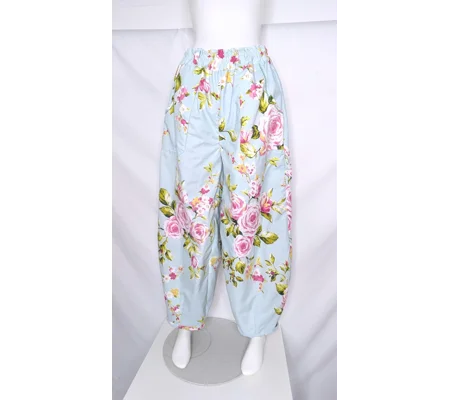 Reworked barrel Leg Trousers: Size 16 kitch summer rose