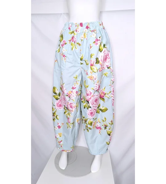 Reworked barrel Leg Trousers: Size 16 kitch summer rose