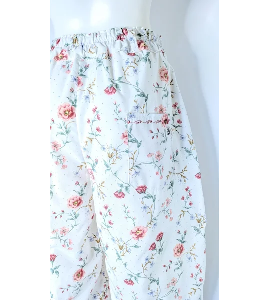 Reworked barrel Leg Trousers: Size 16, floral summer picnic