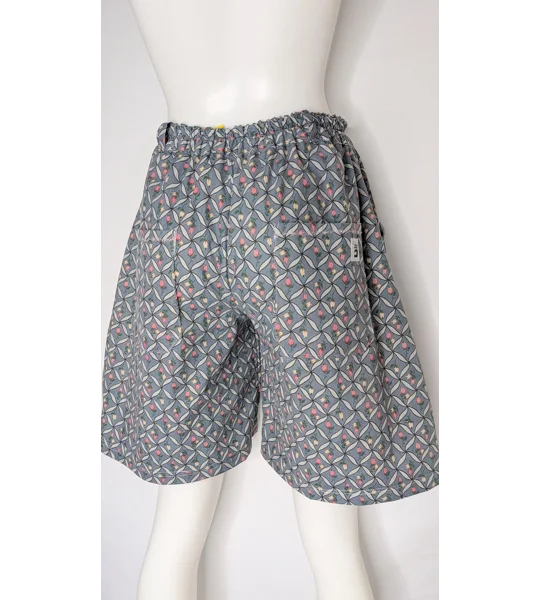 Shorts: size 12, geometric latticework with ditsy buds