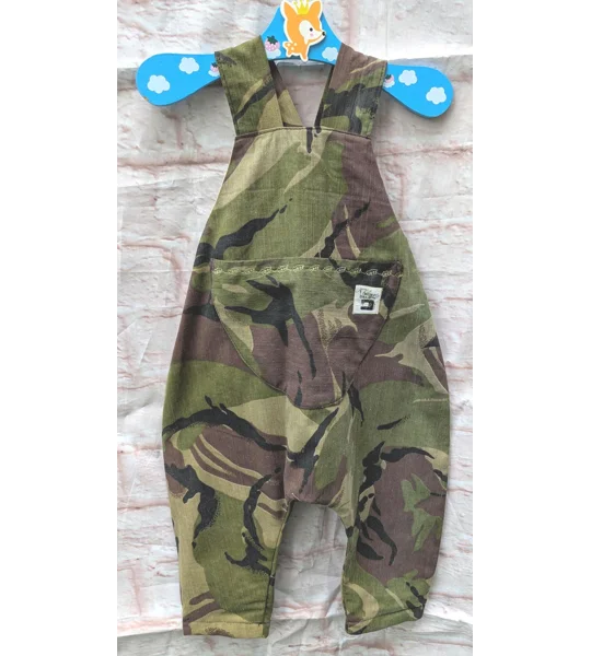 Camouflage Baby Dungarees (3-6m): Reworked Military Romper