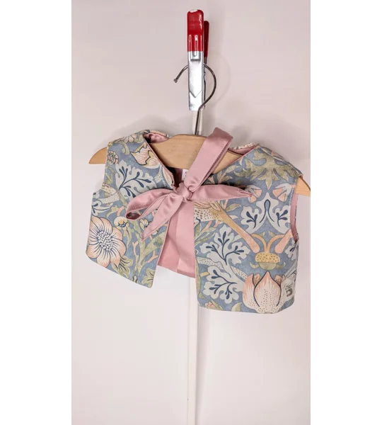 Vintage Floral Child Waistcoat, Reupholstered Cotton, Cottage Core Style (12-18m)
