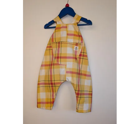 Baby Dungarees age 3-6m check-reworked clothing