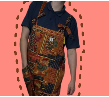 Indian Print Dungarees Size 20: Upcycled Plus Size Overalls