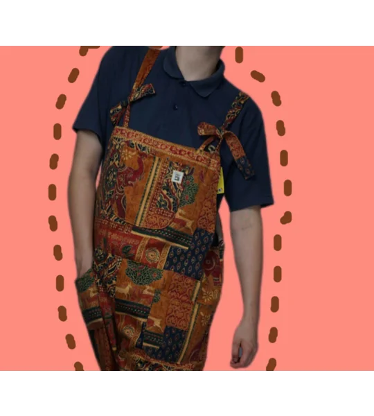 Indian Print Dungarees Size 20: Upcycled Plus Size Overalls