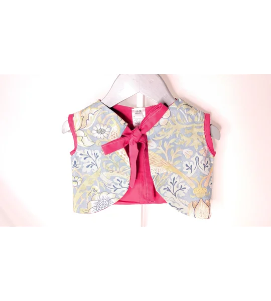 Vintage Floral Child Waistcoat, Upcycled Cotton, Cottage Core Style (12-18m)