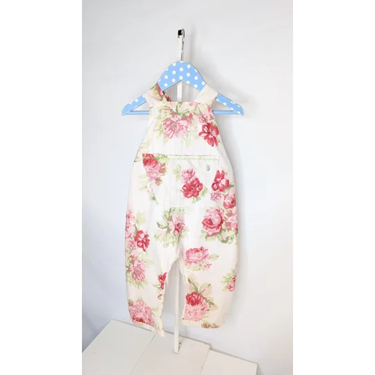Child dungarees, romper, age 2-3yrs, kitch rose