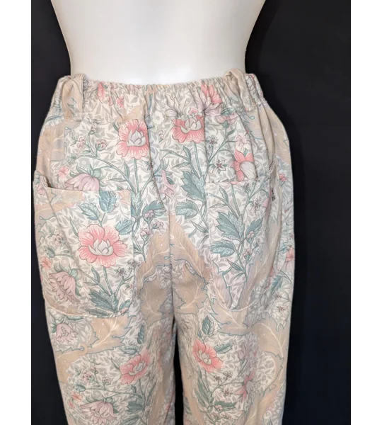 Floral Wide Leg Trousers: Size 16 Pants, reworked upcycled fashion