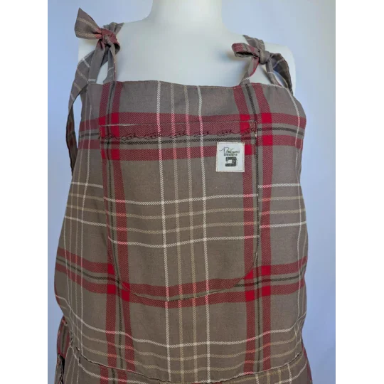 Dungarees size 12-check print- tie top overalls