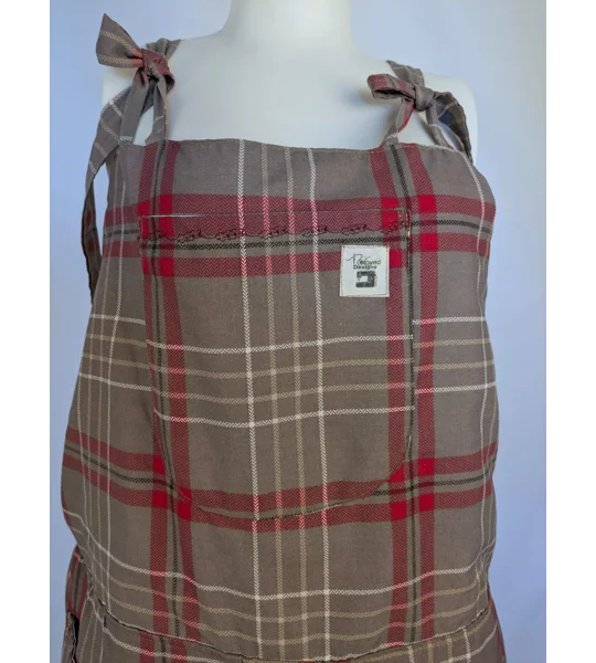Dungarees size 12-check print- tie top overalls