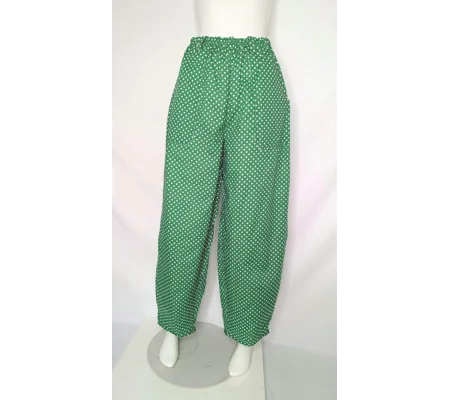 Reworked barrel Leg Trousers: Size 14 retro picnic green
