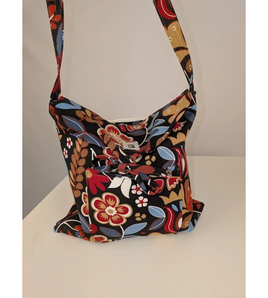 Unique shoulder Bag:forest flower print large parcel bag.