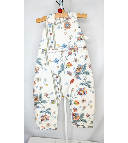 Baby Dungarees age 3-6m, climbing flowers