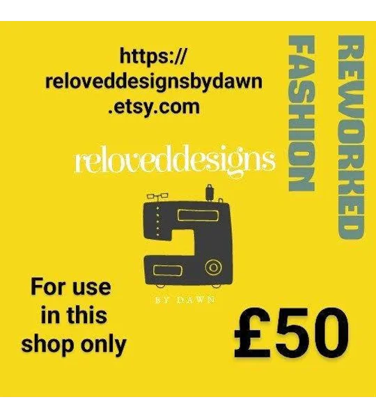 Reloved Designs Fashion Voucher, Reworked Clothing Gift Card