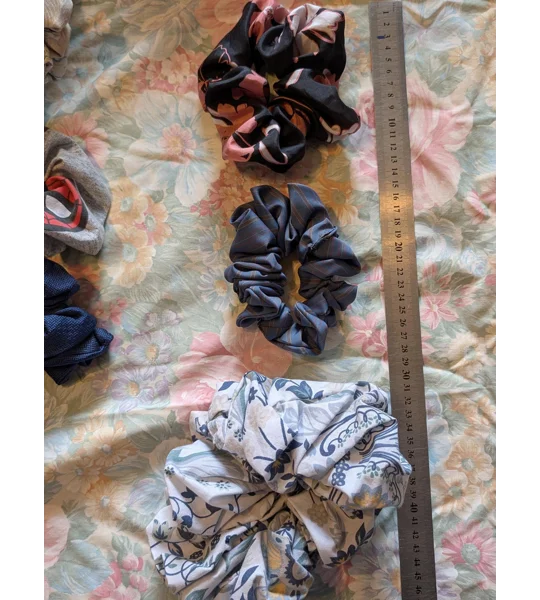 Handmade Scrunchie and hair tie Bundle: Sustainable Fabric Hair Ties - Surprise Mix