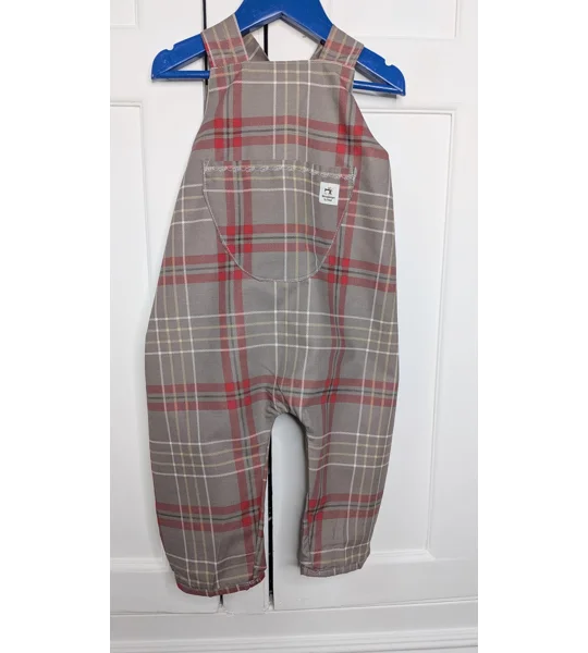 Kids Dungarees, preppy red check, Toddler (3-4 years)