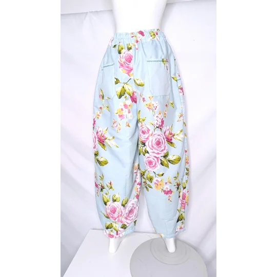 Reworked barrel Leg Trousers: Size 16 kitch summer rose