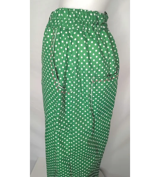Reworked barrel Leg Trousers: Size 14 retro picnic green