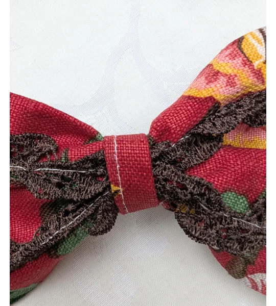 Upcycled Fabric Flower Barrette Hair bow: vintage floral hair decoration