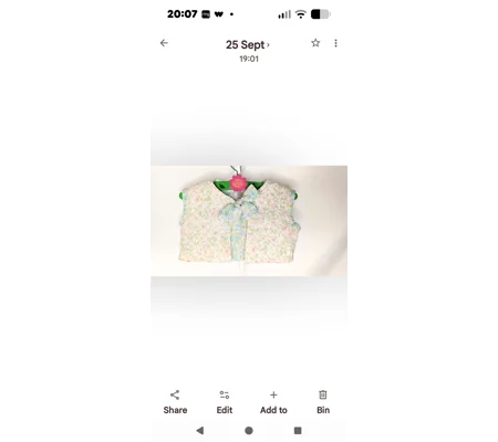 Handmade Quilted Child Waistcoat, Floral Ditsy Cotton, Cottage Core Style (2-3yrs)