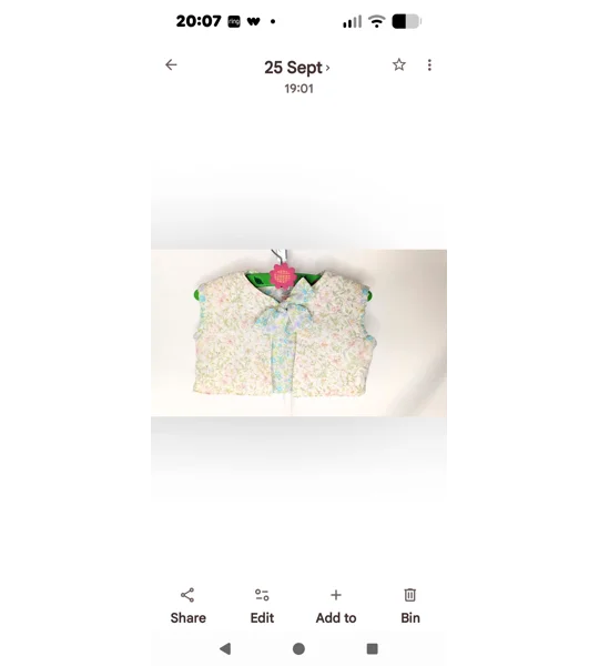 Handmade Quilted Child Waistcoat, Floral Ditsy Cotton, Cottage Core Style (2-3yrs)