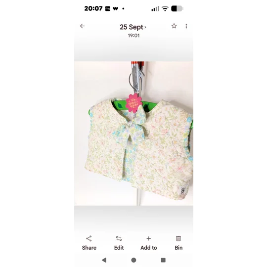 Handmade Quilted Child Waistcoat, Floral Ditsy Cotton, Cottage Core Style (2-3yrs)