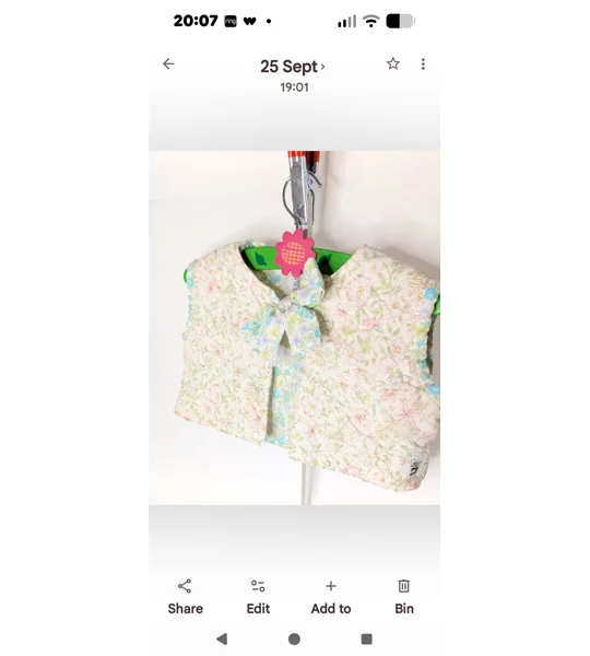 Handmade Quilted Child Waistcoat, Floral Ditsy Cotton, Cottage Core Style (2-3yrs)