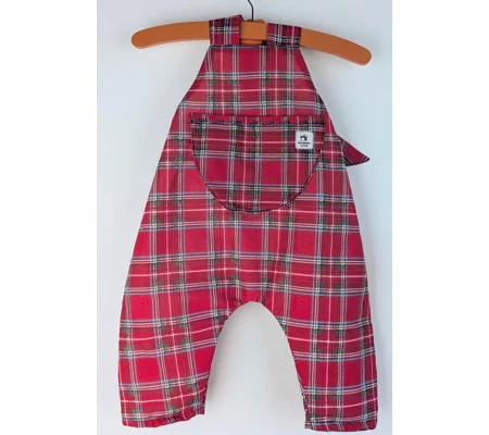 Tartan baby dungarees age (6-9m)- ethical junior clothing