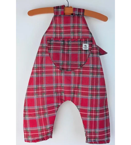 Tartan baby dungarees age (6-9m)- ethical junior clothing