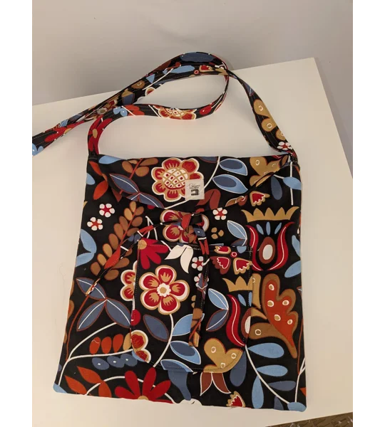 Unique shoulder Bag:forest flower print large parcel bag.