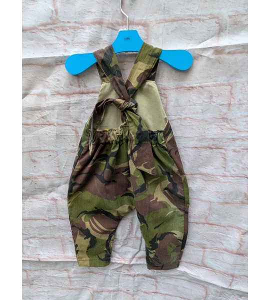 Camouflage Baby Dungarees (3-6m): Reworked Military Romper