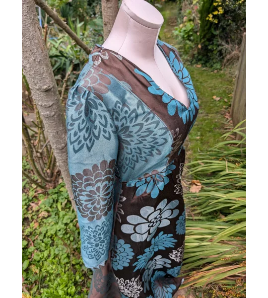 Handmade Floral Maxi Dress: Upcycled Vintage Style, Size 10