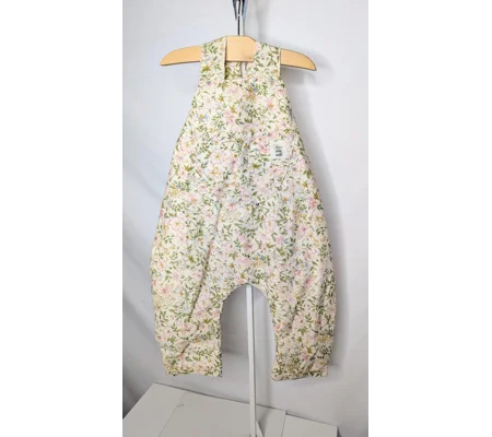 Floral cottage Baby Dungarees, Upcycled Kids Overalls (18-24m)