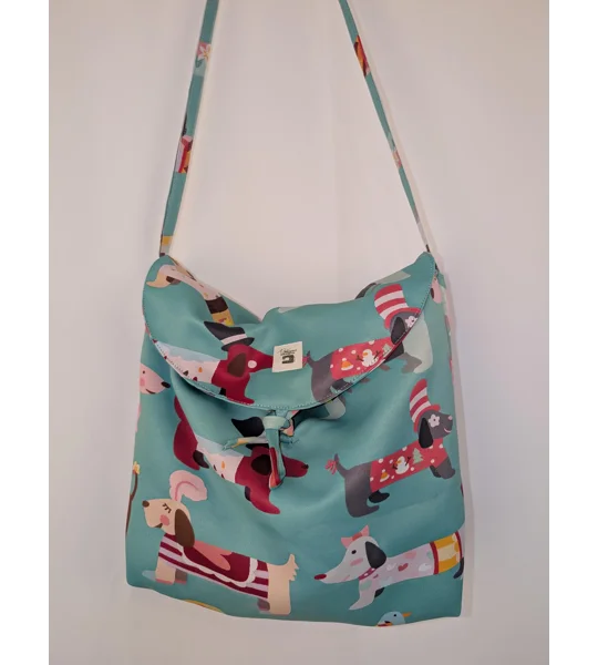 Unique shoulder Bag: Dachshund dogs print large parcel bag.