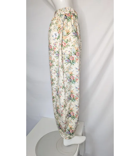 Reworked barrel Leg Trousers: Size 16, antique blooms