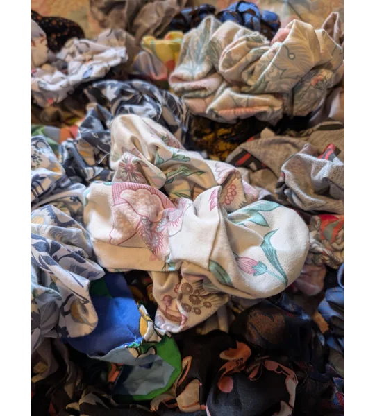 Handmade Scrunchie and hair tie Bundle: Sustainable Fabric Hair Ties - Surprise Mix