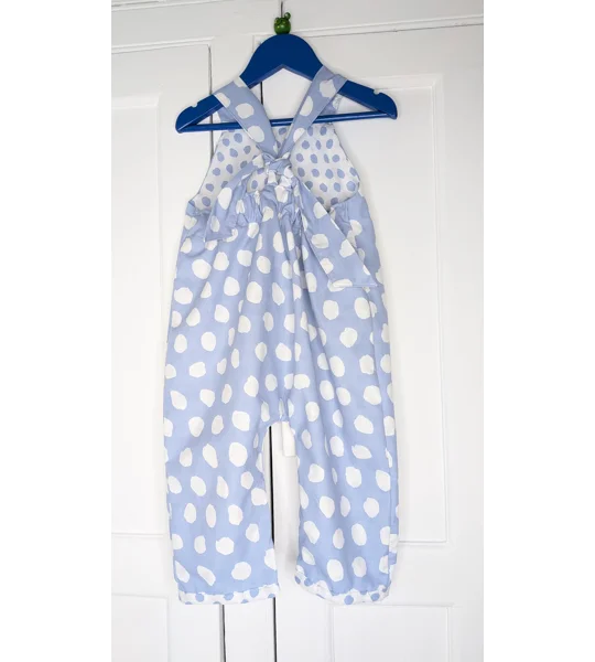 toddler dungarees,(2-3y) summer clouds, handmade children's gift.